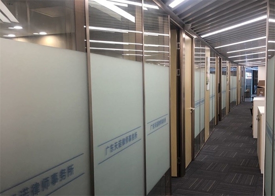 40mm Thickness Single Glass Partitions Aluminium Partition Wall For Interior