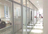 Aluminum Tempered Office Glass Partition Walls Noise Reducing With Blind