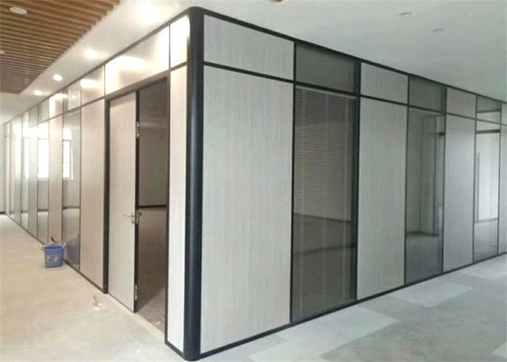 Flexible Collocation Glass Wooden Partition Wall For Office Modular Private Space