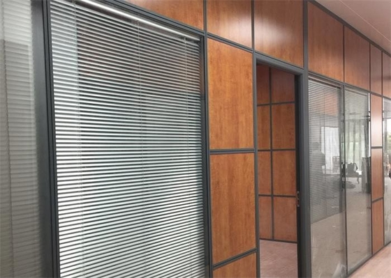 Anodized Frame Office Wooden Partitions Noise Cancelling Room Divider