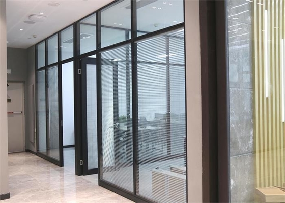 Room Divider Aluminum Frame Tempered Glass Office High Partition Wall