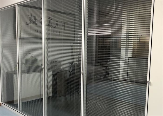 OEM ODM Aluminium Glass Office Partition With Blinds Glass Office Door