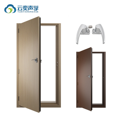100mm Thickness Sound Proof Door For Offices In Grey Wood Timber Grain Powder Coating