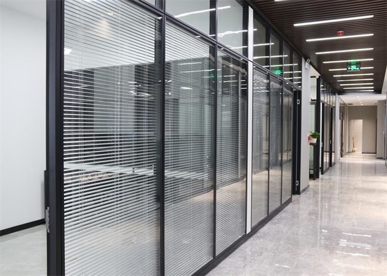 80mm Conference Room Glass Walls , Glass Partition With Aluminium Frame