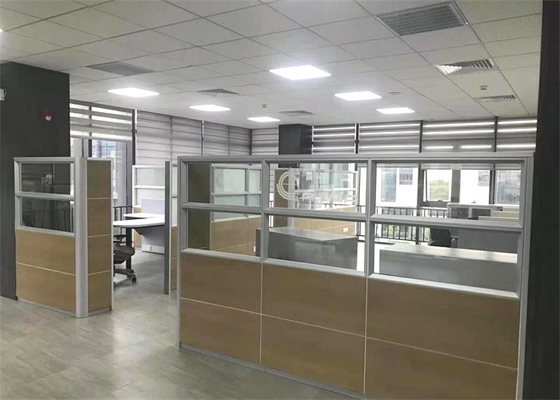 Anodized Frame Office Glass Partition Walls , Half Height Glass Partition