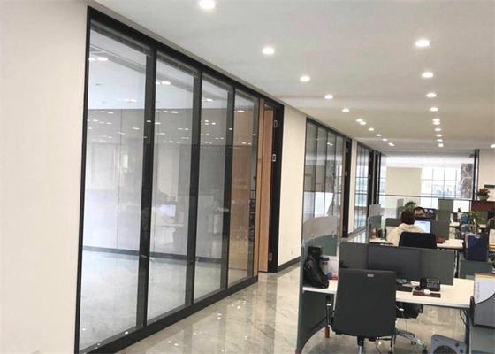 Dismountable Office Glass Partition Walls Floor To Ceiling Room Divider With Door