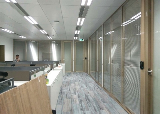 Aluminium Frame Wall Glass Partition Soundproof Glass Office Partition