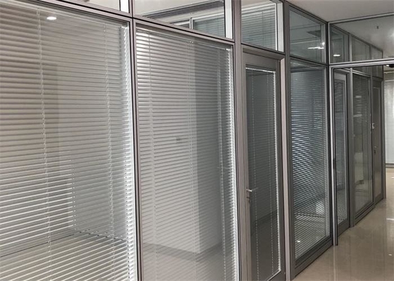 OEM ODM Office Glass Partition Walls , Double Layer Glass Office Dividers