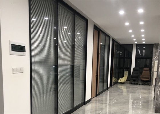 Office Glass Partition Walls With Louver Shutter