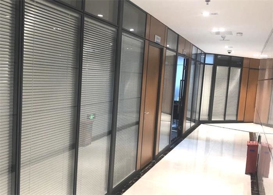 Office Full Height Glass Partition Wall Office Fixed Partition Wall With Blinds